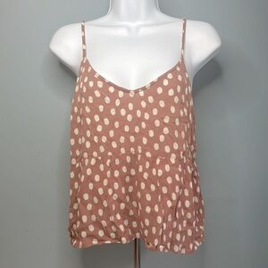 Abercrombie & Fitch Light Pink Dot Trapeze Cami tank top M